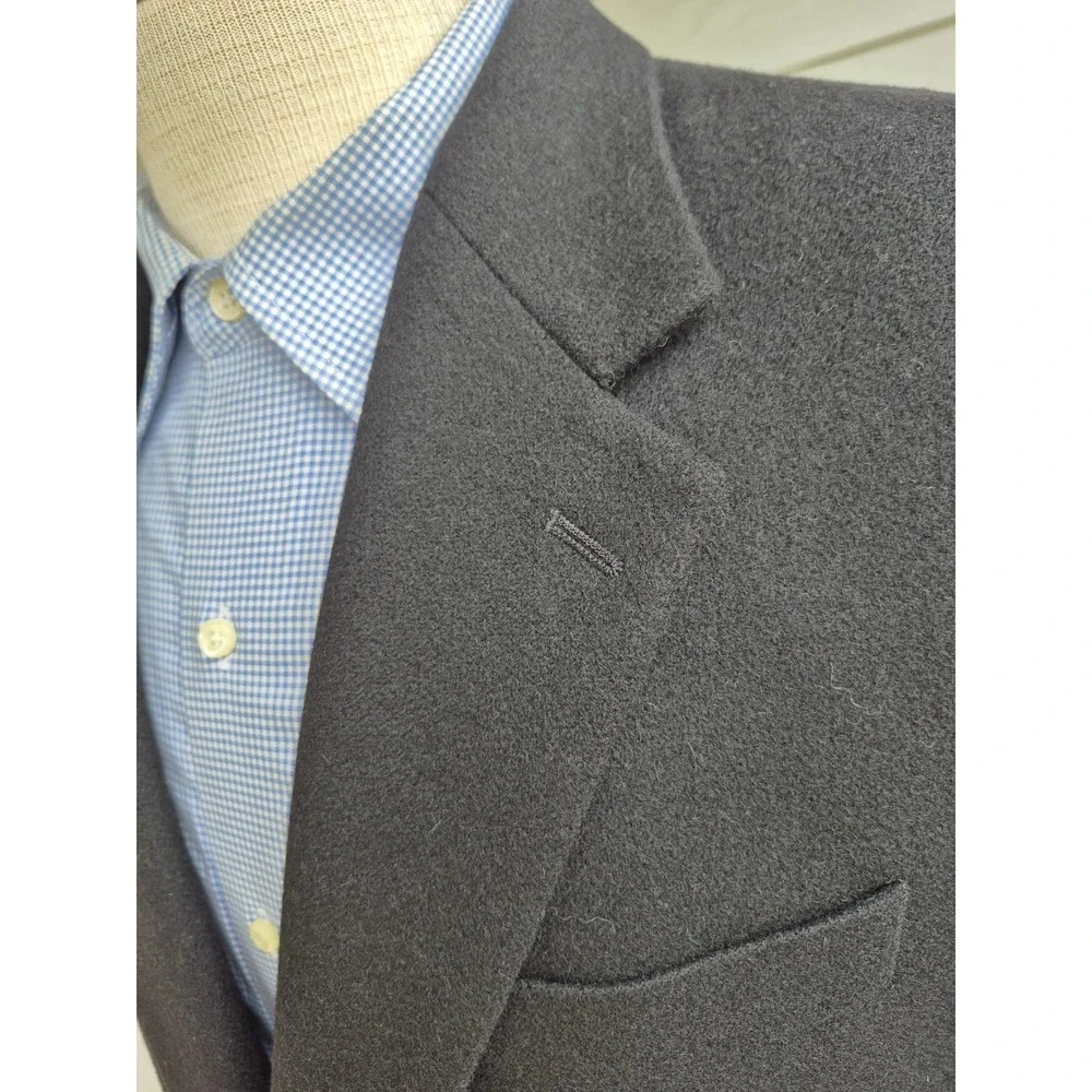 Ralph‎ Lauren Loro Piana Camel Hair Blazer Mens 42S Charcoal Black Sport Coat